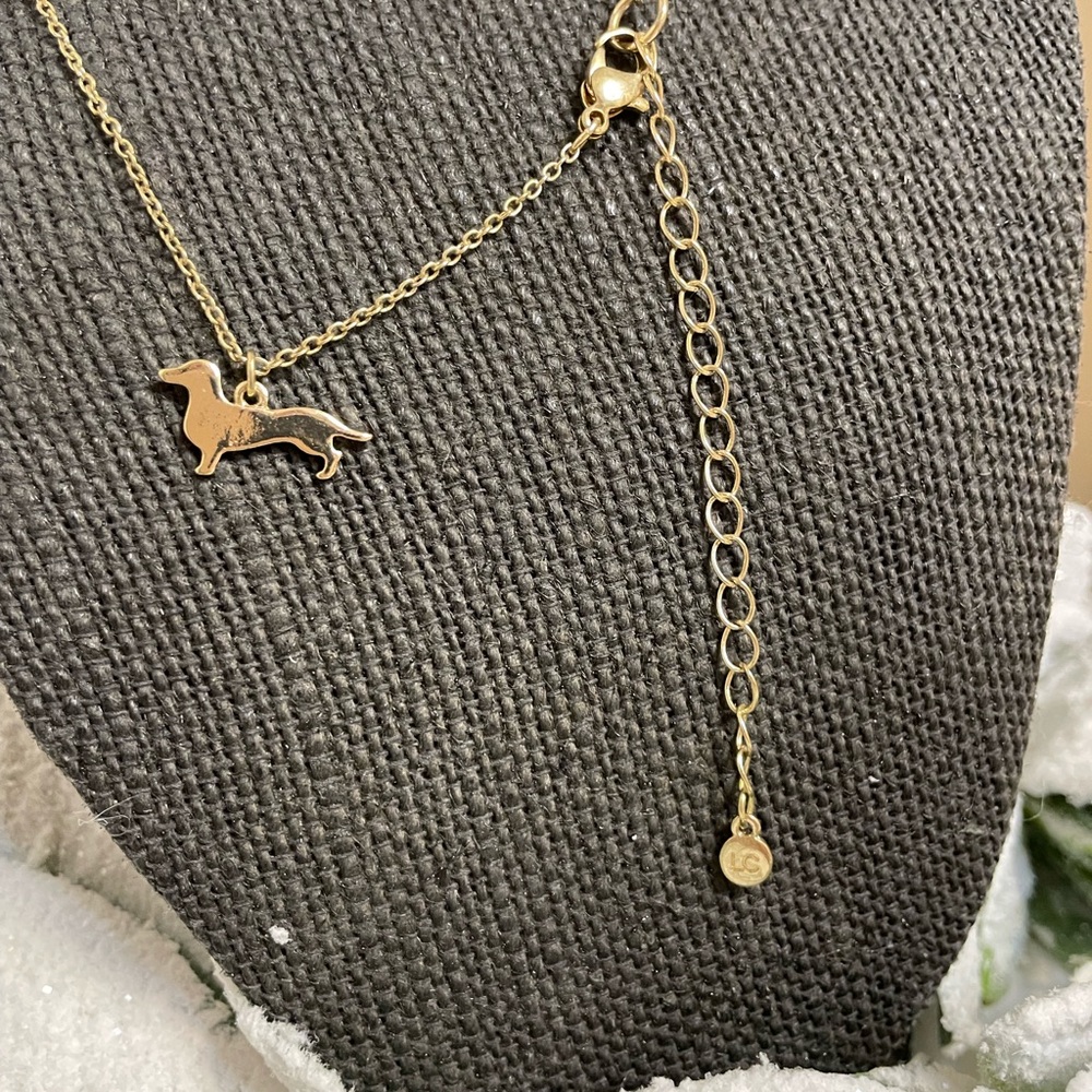 LC Lauren Conrad Gold Dachshund Dog Pendant Necklace - Picture 4 of 5